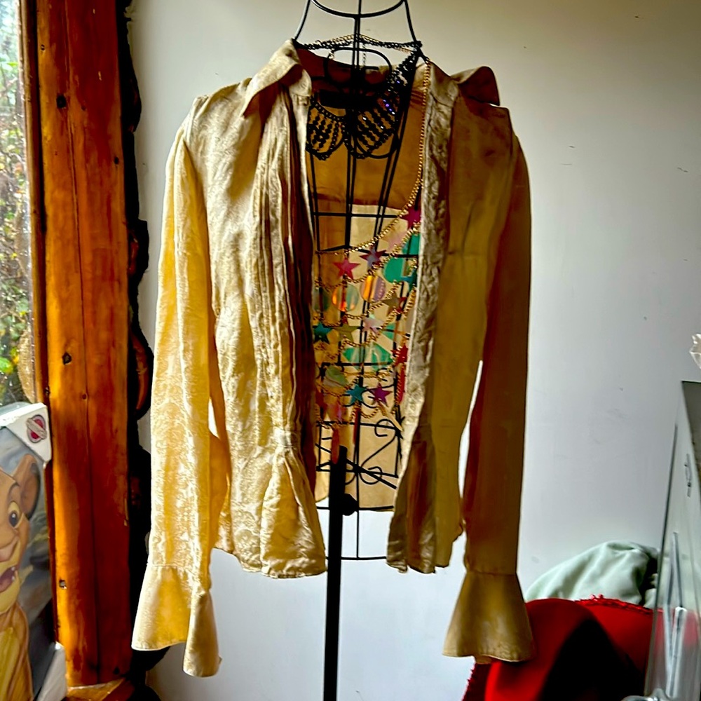 Cream coloured blouse jones New York satin shirt